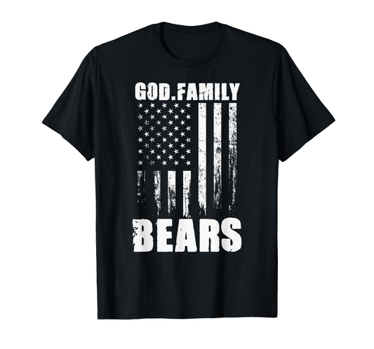 Cherokee Bluff Bears God. Family. Vintage USA Flag T-Shirt