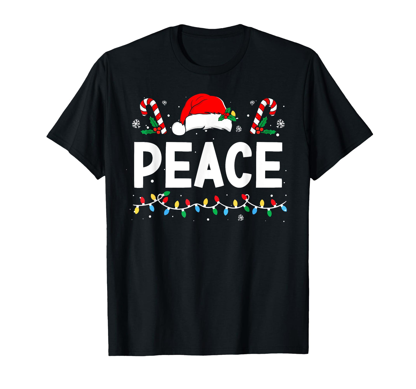 Peace I Come in Peace Christmas Xmas Lights Holiday Couples T-Shirt
