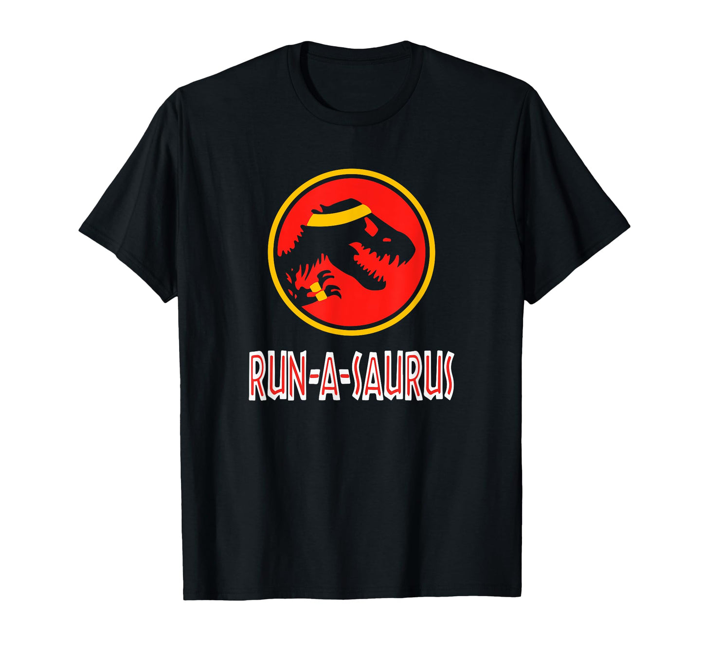 Funny Cute 5k 10k Dinosaur Run-A-Saurus Marathon Runner T-Shirt