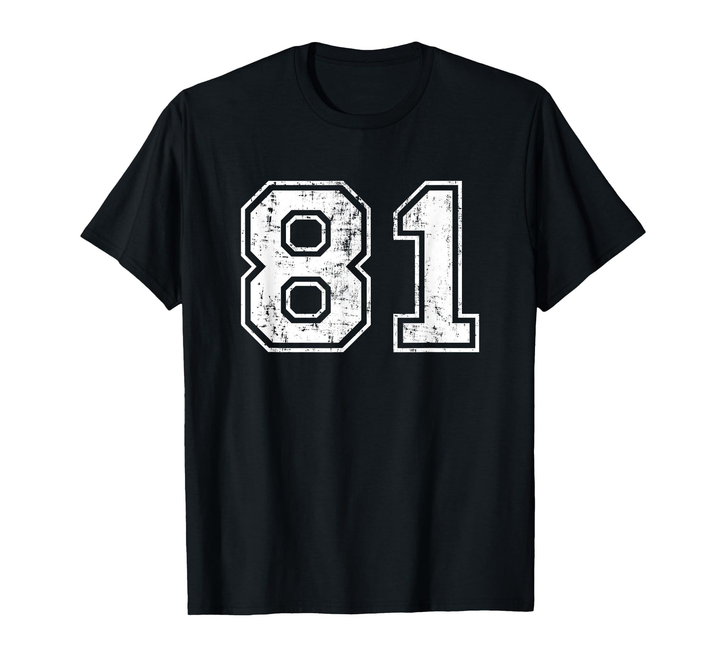 Number 81 Distressed Vintage Eighty One Sports Team Practice T-Shirt