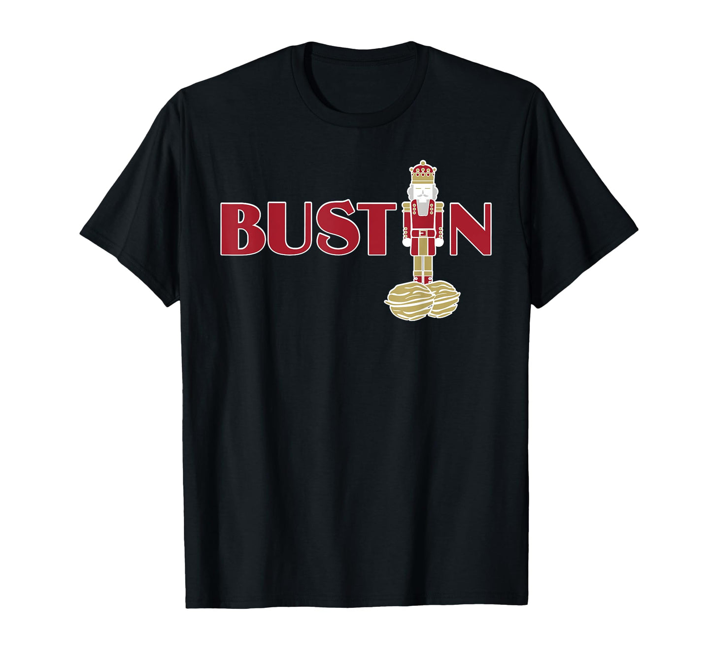 Funny Adult Nut Cracker Bustin Gym Christmas Weightlifting T-Shirt