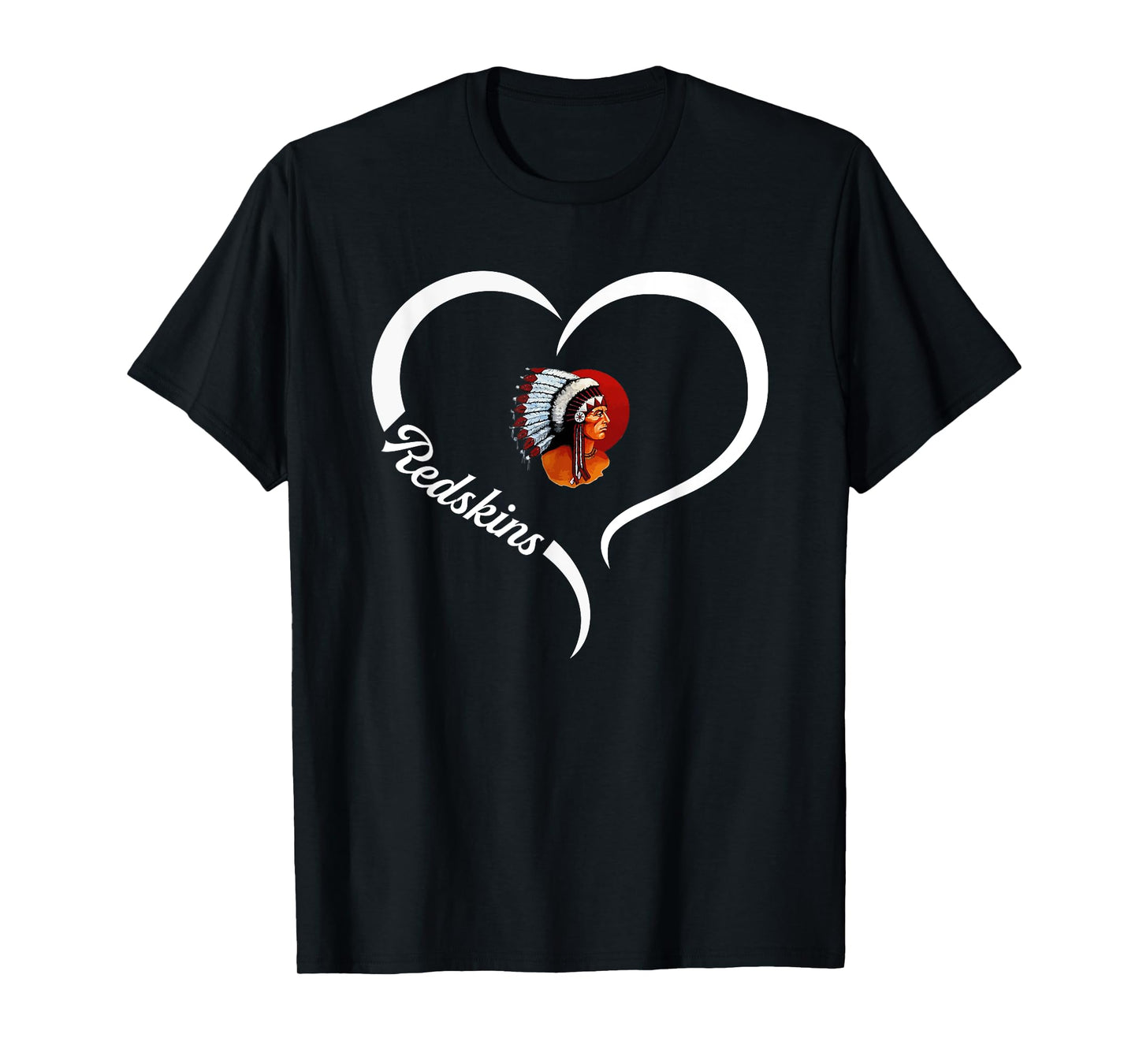 Knox Redskins Logo Half Heart Slogan HS T-Shirt