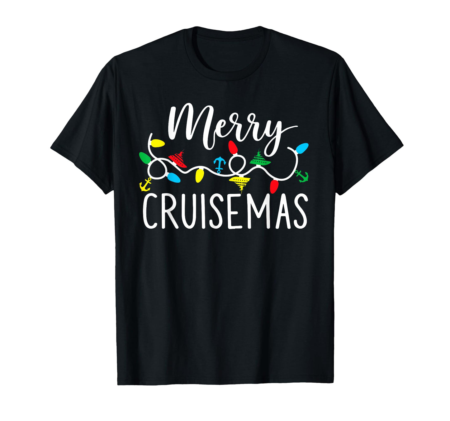 Merry Cruisemas Christmas Lights Pajamas Family Xmas Holiday T-Shirt