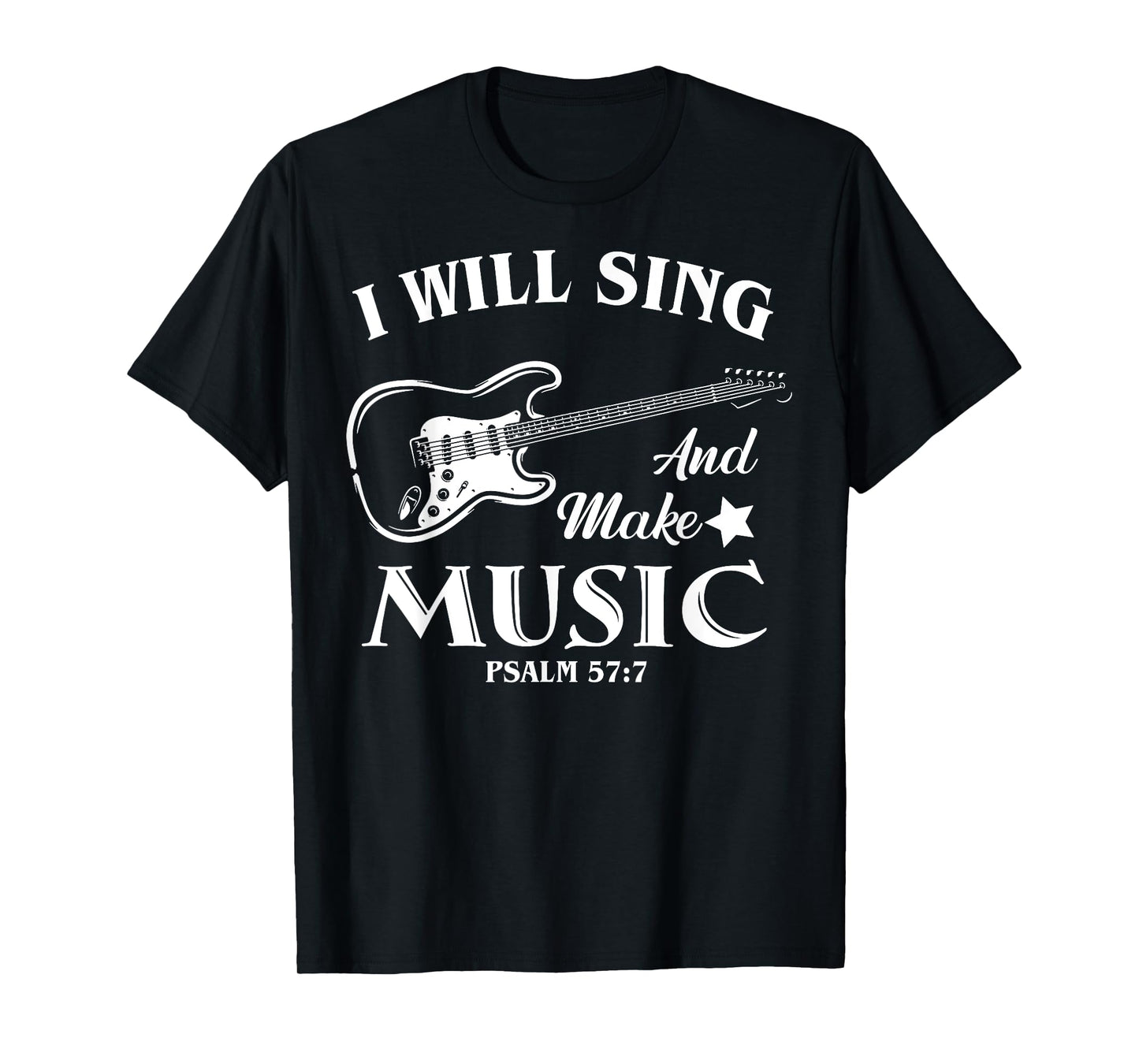 I Will Sing And Make Music, Christian Music Guitar Jesus T-Shirt