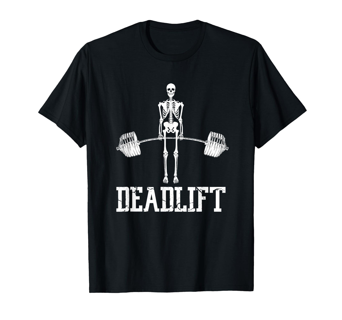 Skeleton Dead Lift Funny Halloween Lifting Weights Vintage T-Shirt