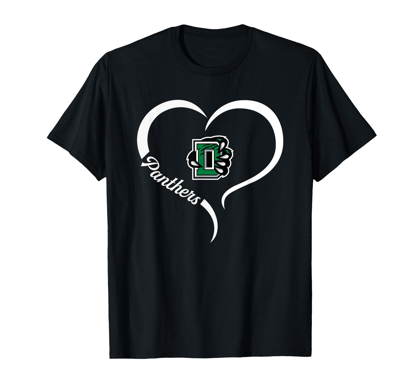 Derby Panthers Logo Half Heart Slogan HS T-Shirt
