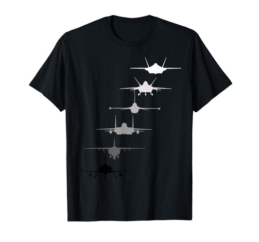 Air Force Fighter Jets F-4 F-111 F-15 F-16 F-22 F-35 T-Shirt