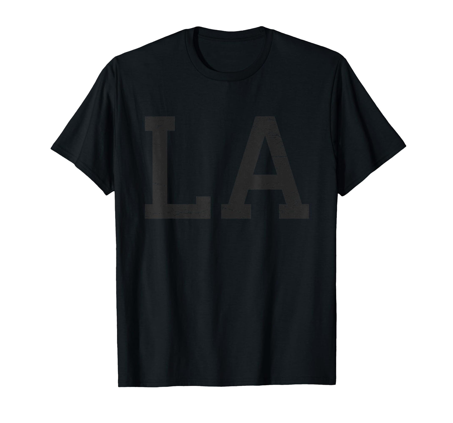 Los Angeles Tshirt Women Men | Cool Black Text Distressed LA T-Shirt