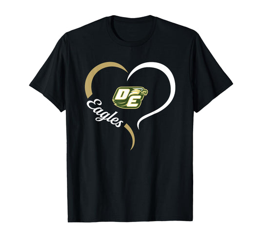 Desoto Eagles Logo Half Heart Slogan HS T-Shirt