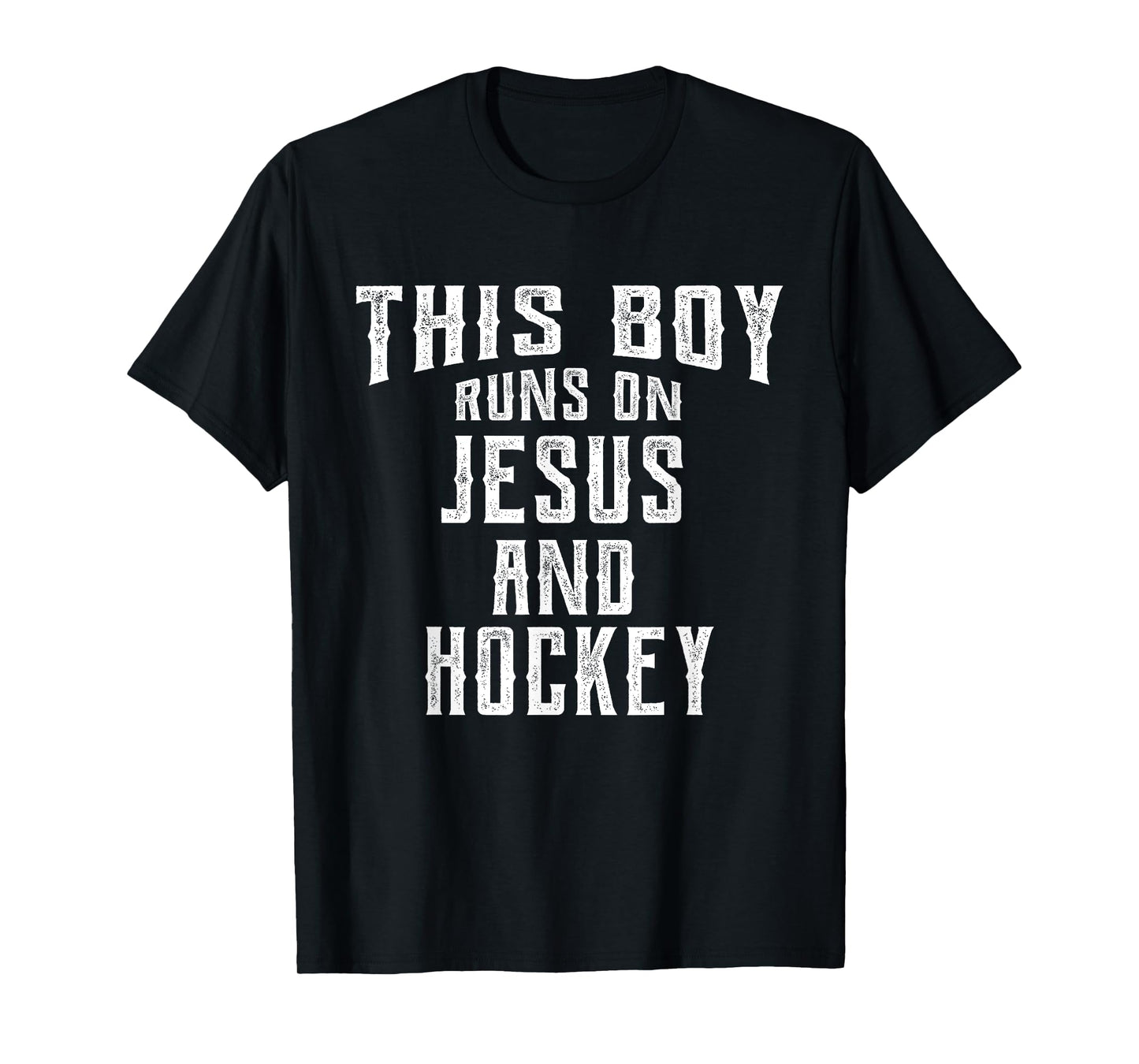 This Boy Runs On Jesus And Hockey Christian Gift T-Shirt
