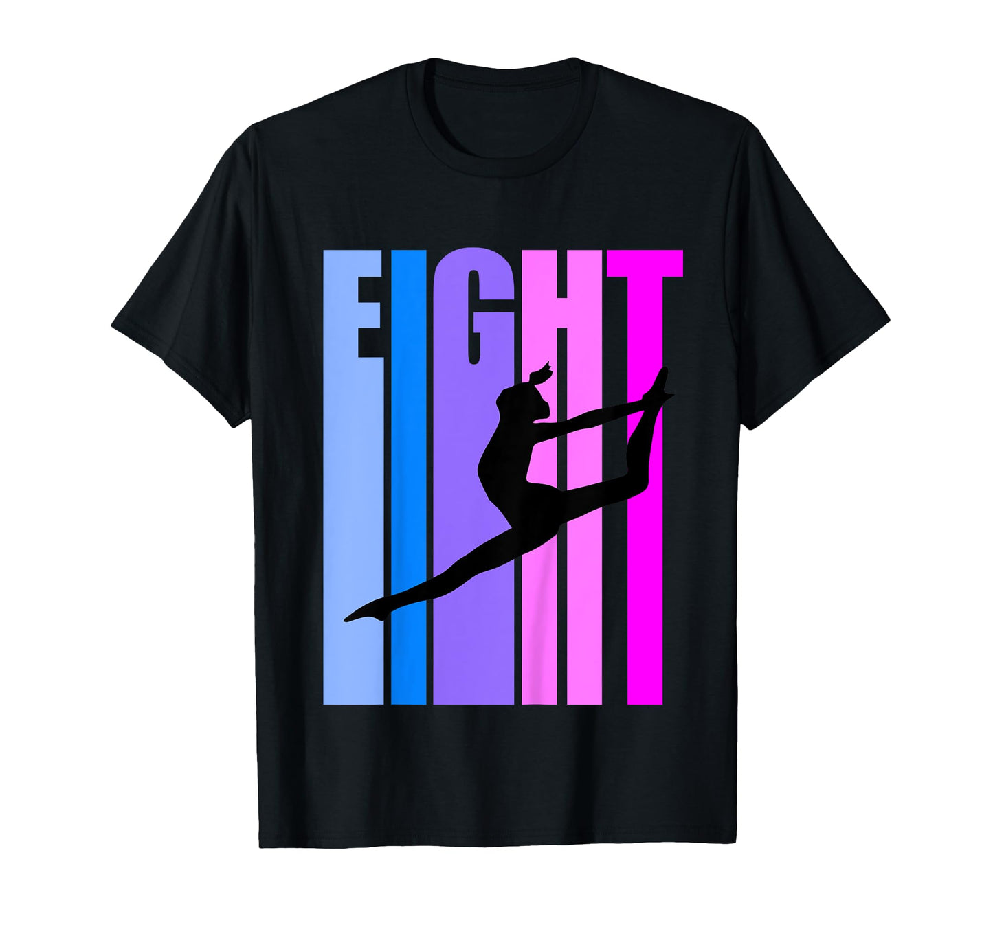 Kids 8th Birthday Gymnastics Girls Gymnast Dance Dancer Dancing T-Shirt