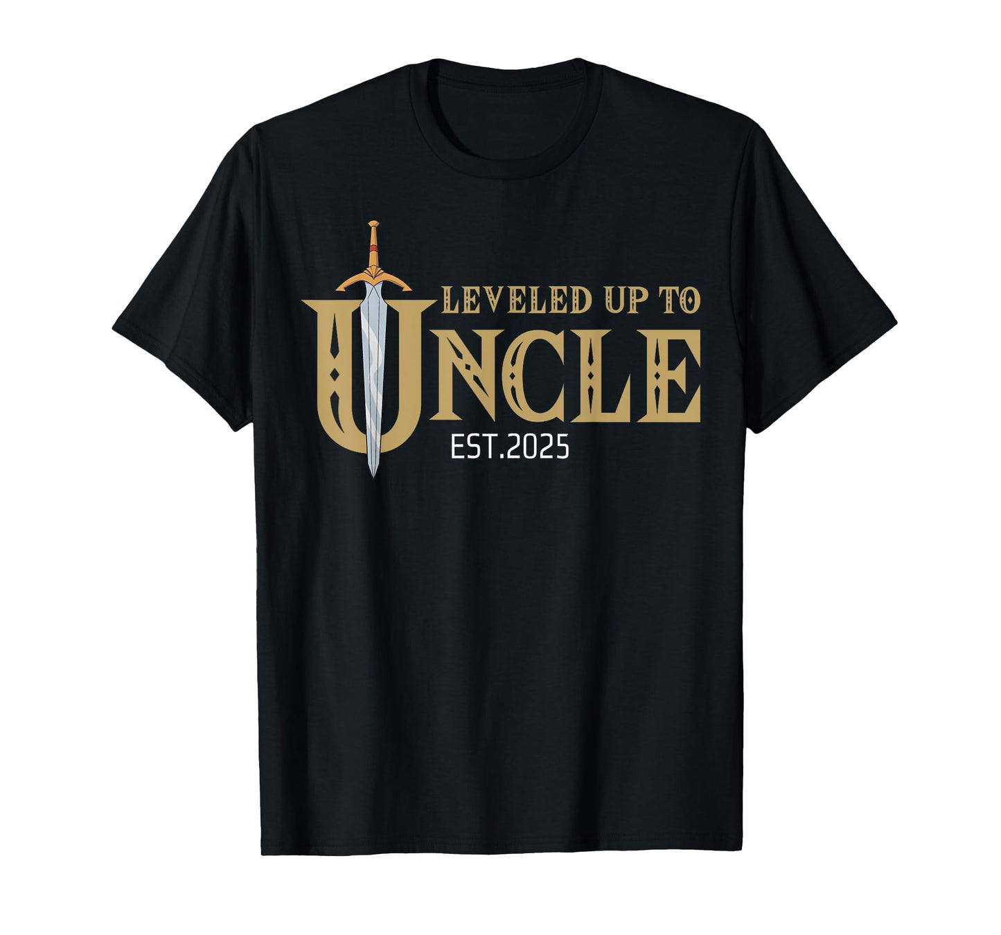 Leveled Up To Uncle Est 2025 Level Unlocked Uncle Gaming T-Shirt