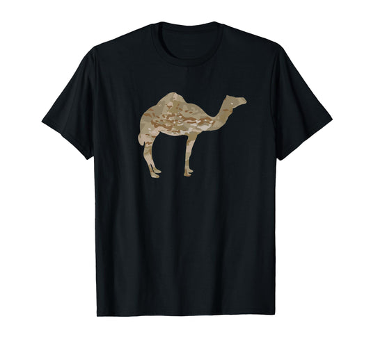 Desert Camo One-Hump Camel Lover Gift Military Camouflage T-Shirt