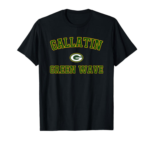 Gallatin Green Wave Logo Varsity HS T-Shirt