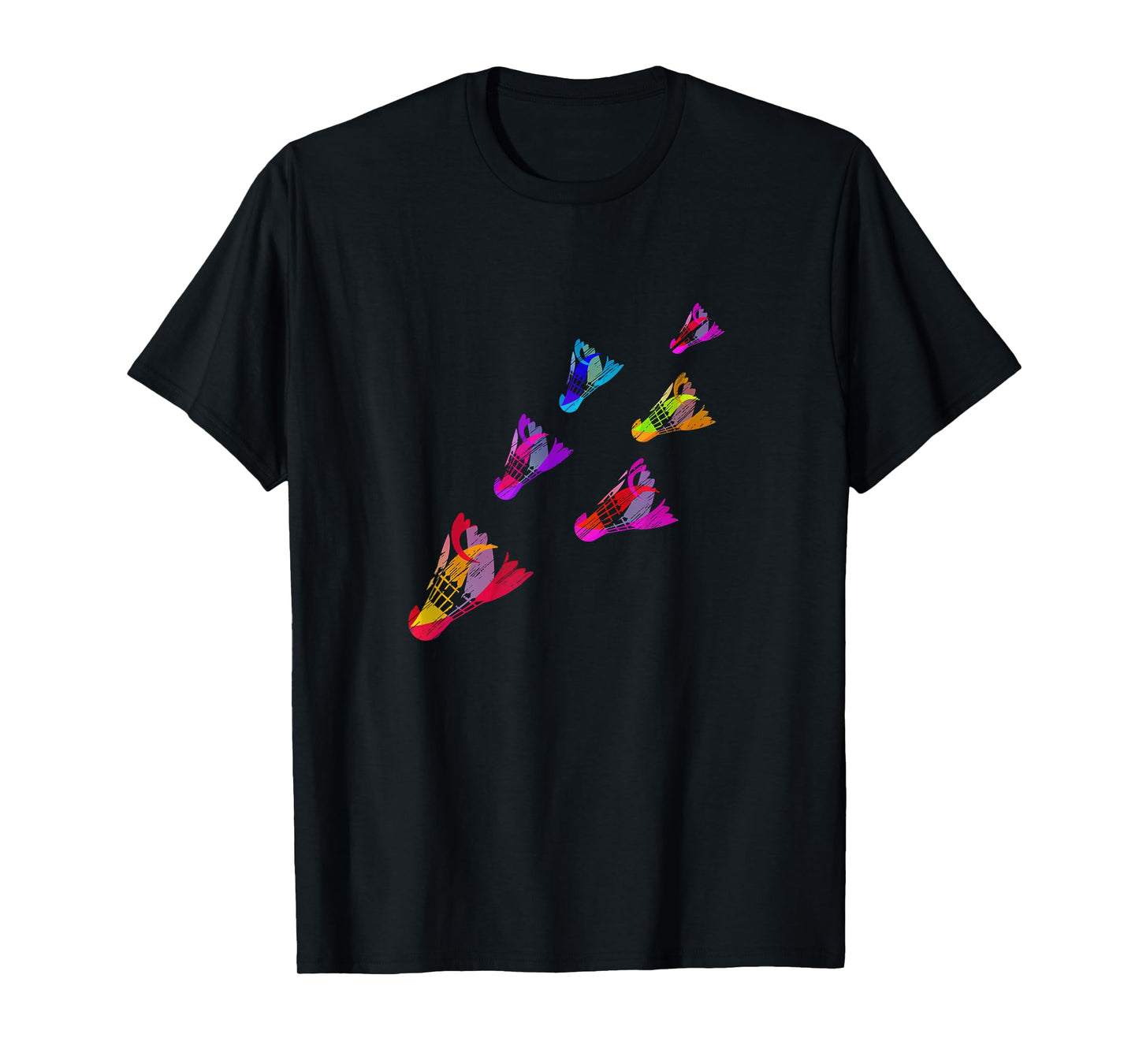 Colorful Badminton Shuttlecock Art Sports T-Shirt T-Shirt