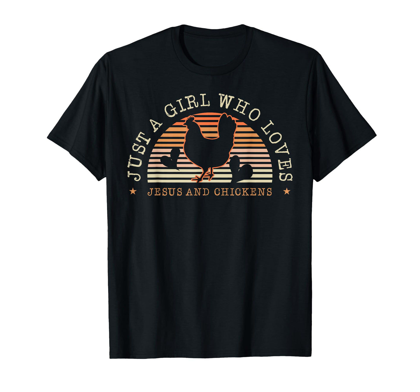 Just A Girl Who Loves Jesus And Chickens Herd Livestock Farm T-Shirt