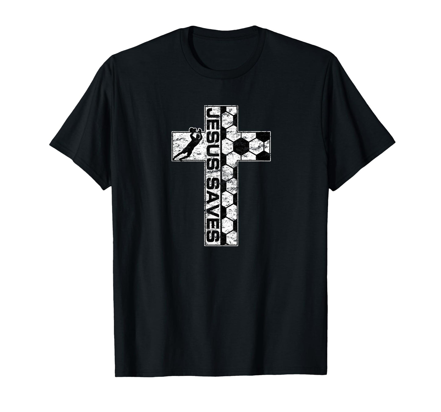 Jesus Saves Soccer Cross Goalie Keeper Christian Faith T-Shirt