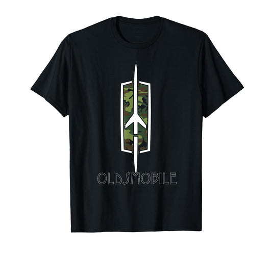 Oldtimer Show Vintage Oldsmobile Camouflage Rockets Logo T-Shirt