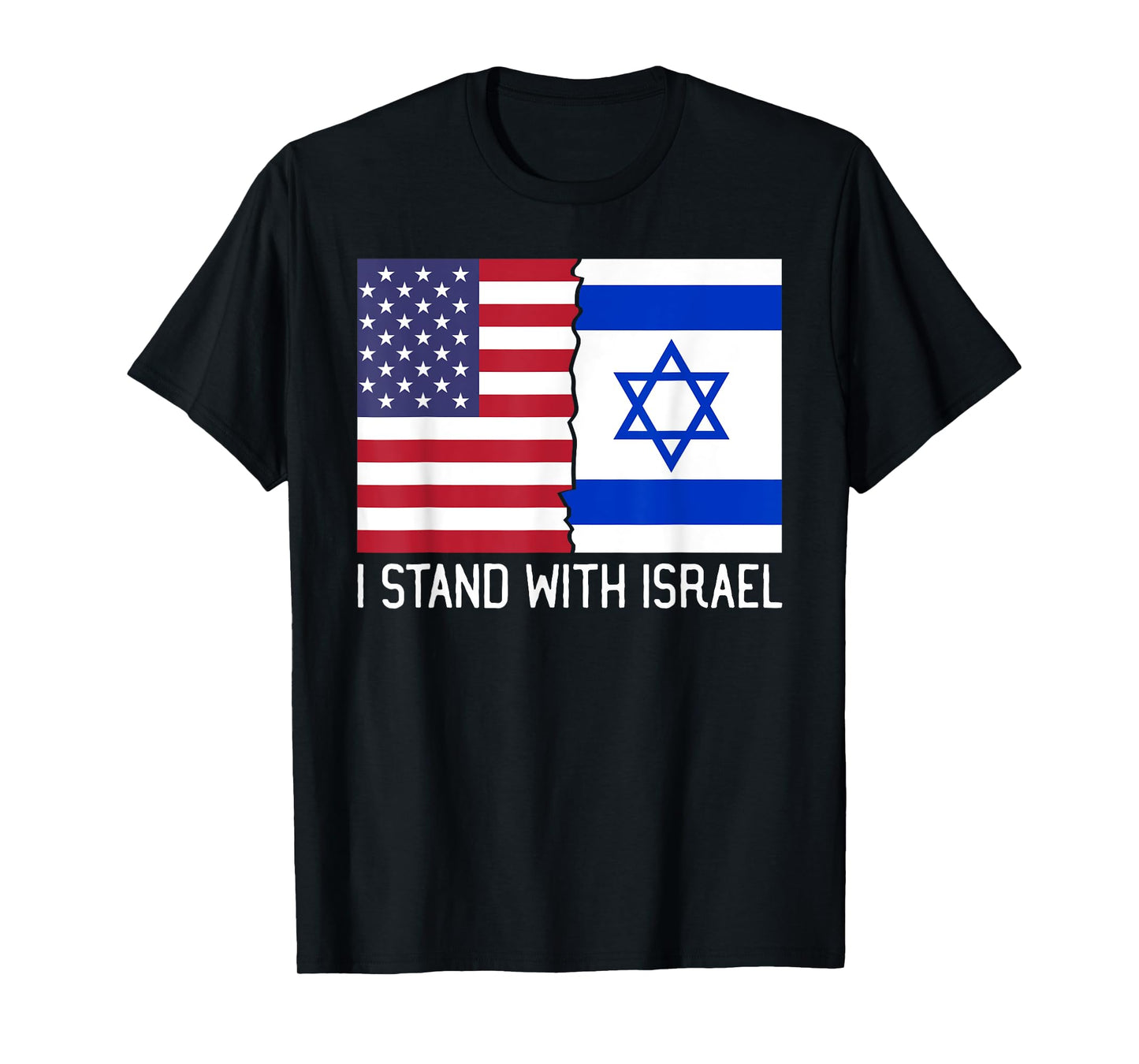 I Stand With Israel America Flag Distress Vintage T-Shirt