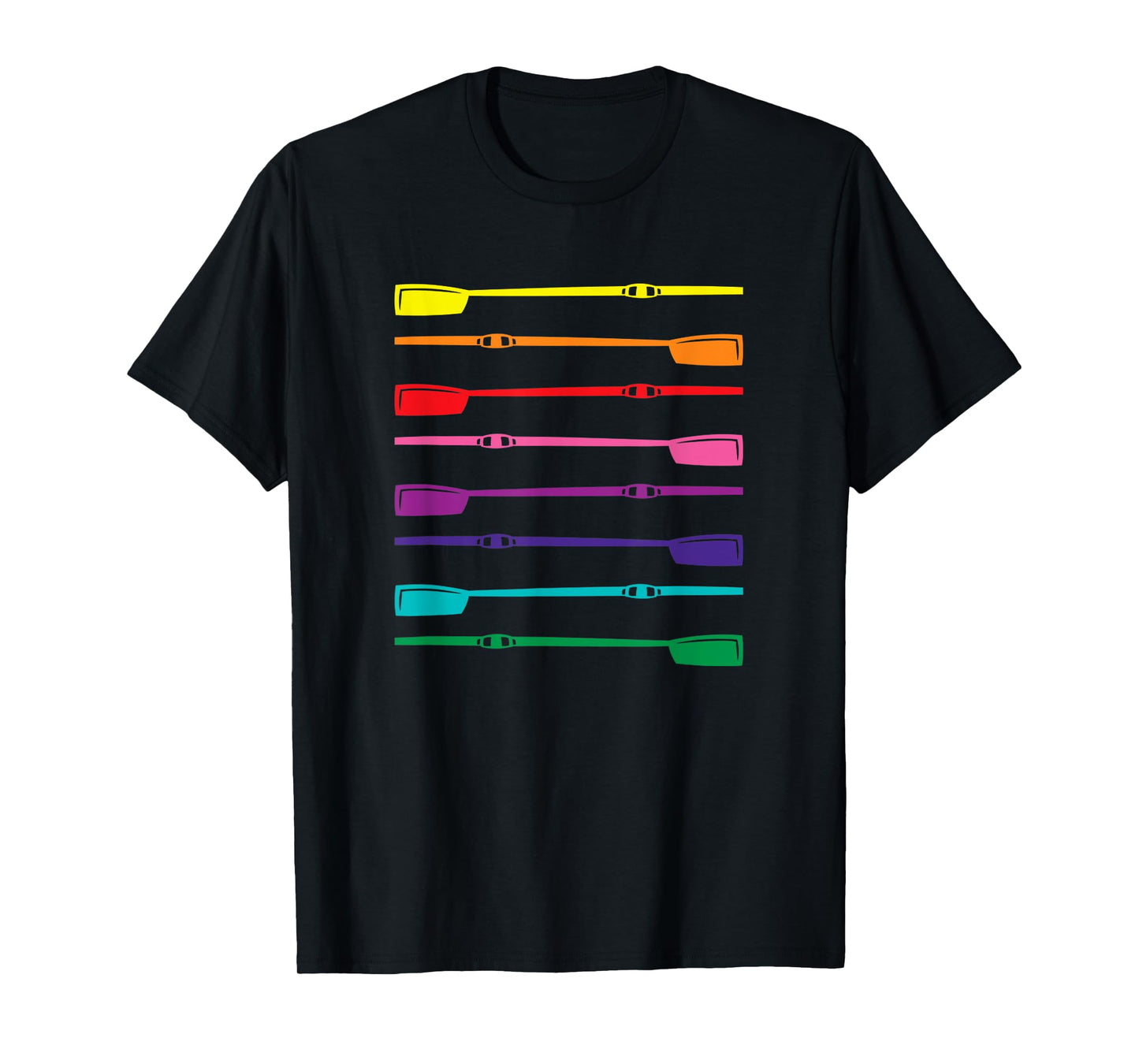 Crew Rowing Oars Rainbow Flag LGBTQ Pride T-Shirt