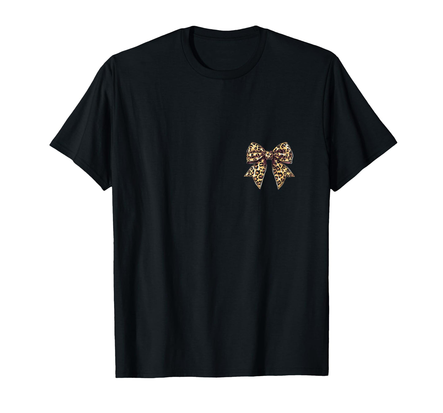 Coquette Bow Leopard Pattern Dainty Bow Animal Pattern T-Shirt
