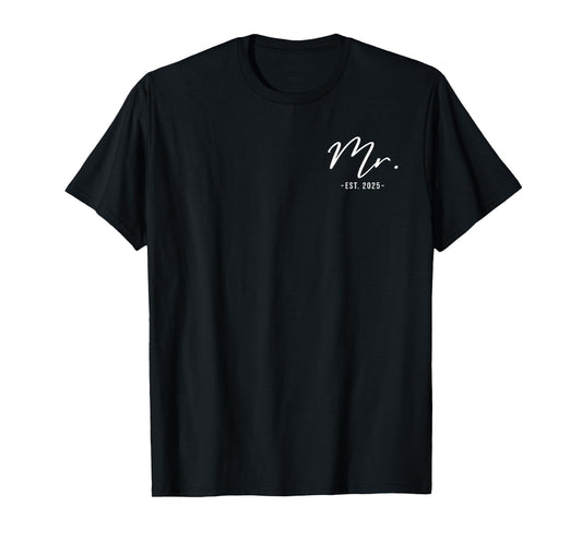 Mr Est. 2025 Just Married Wedding Husband Matching Mr & Mrs T-Shirt