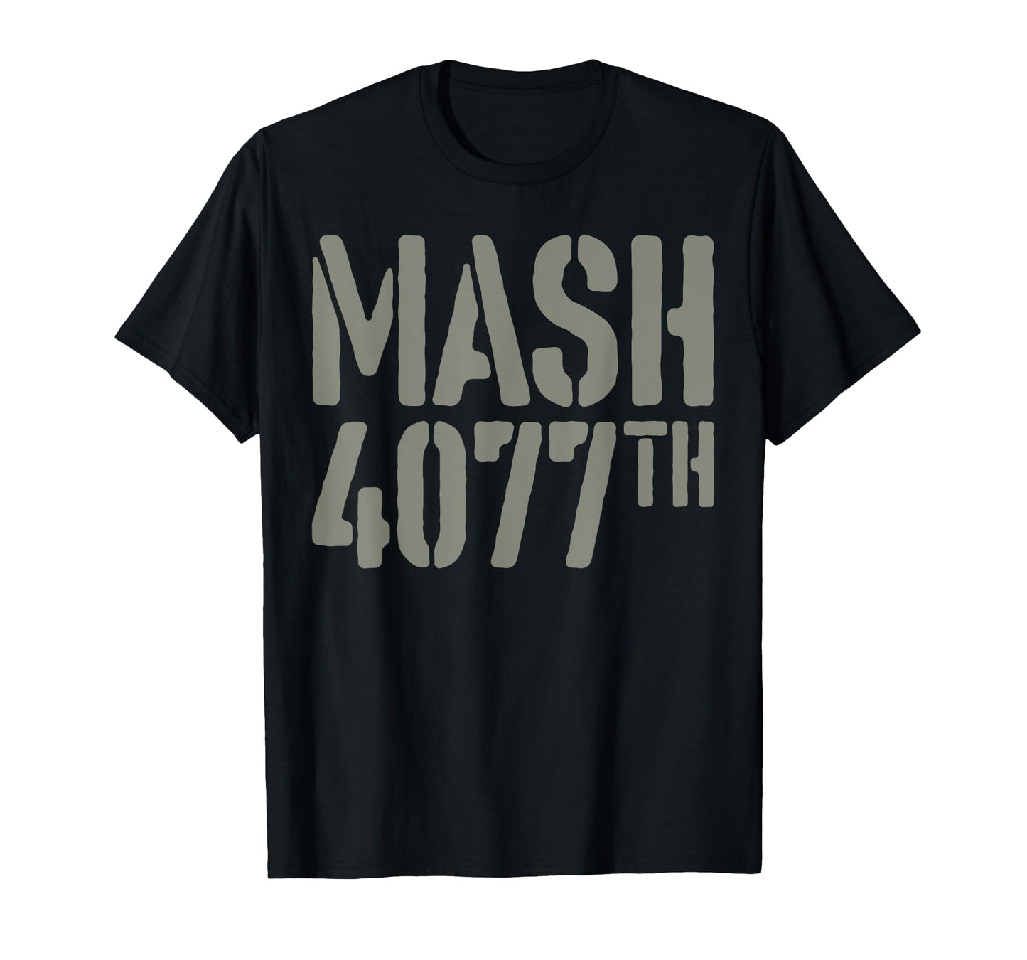 Men Army Military Retro Fans Vintage Stencil Text MASH 4077 T-Shirt
