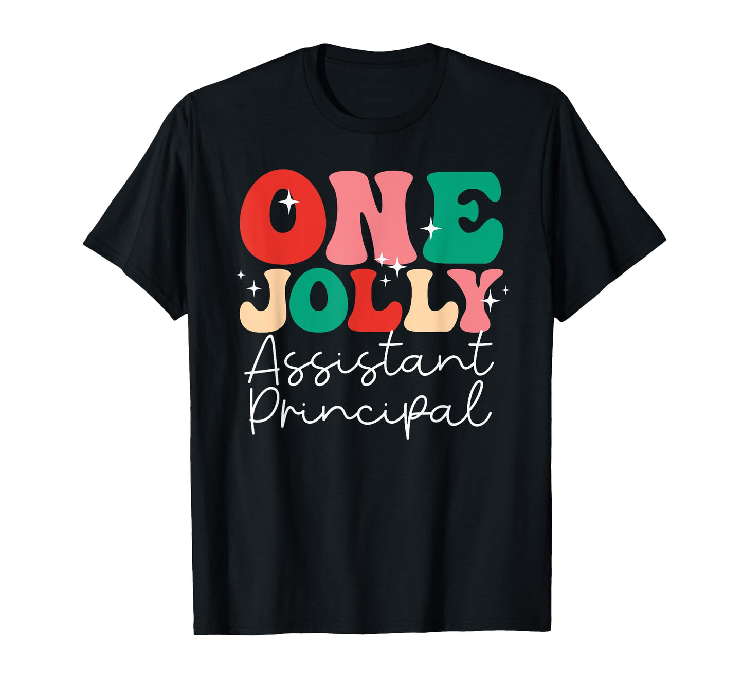 One Groovy School Family Group Holly Merry Shirts Unisex-Adults Women Kids Retro Christmas T-Shirt Black Small Crew Neck Short Sleeve