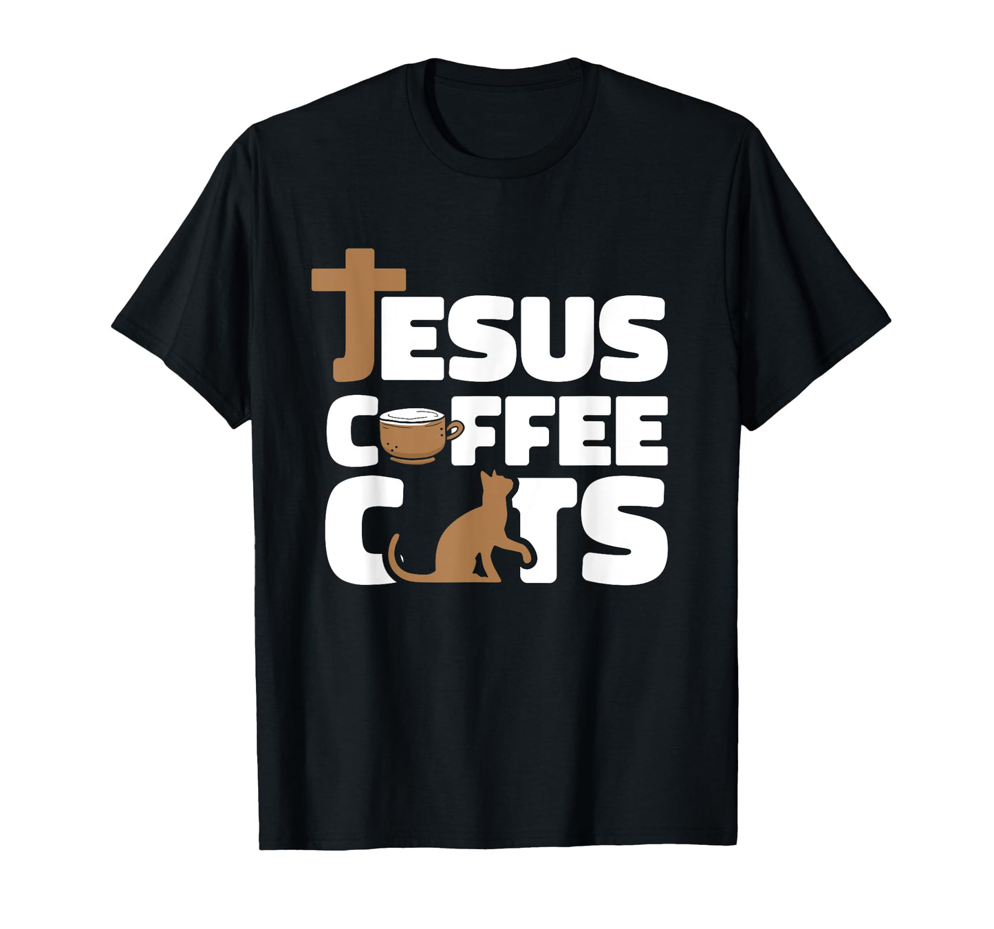 Jesus Cats And Coffee Christianity - Religion Christian Cat Men Women T-Shirt