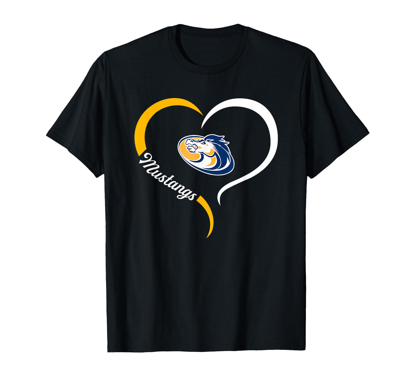 Sahuarita Mustangs Logo Half Heart Slogan HS T-Shirt