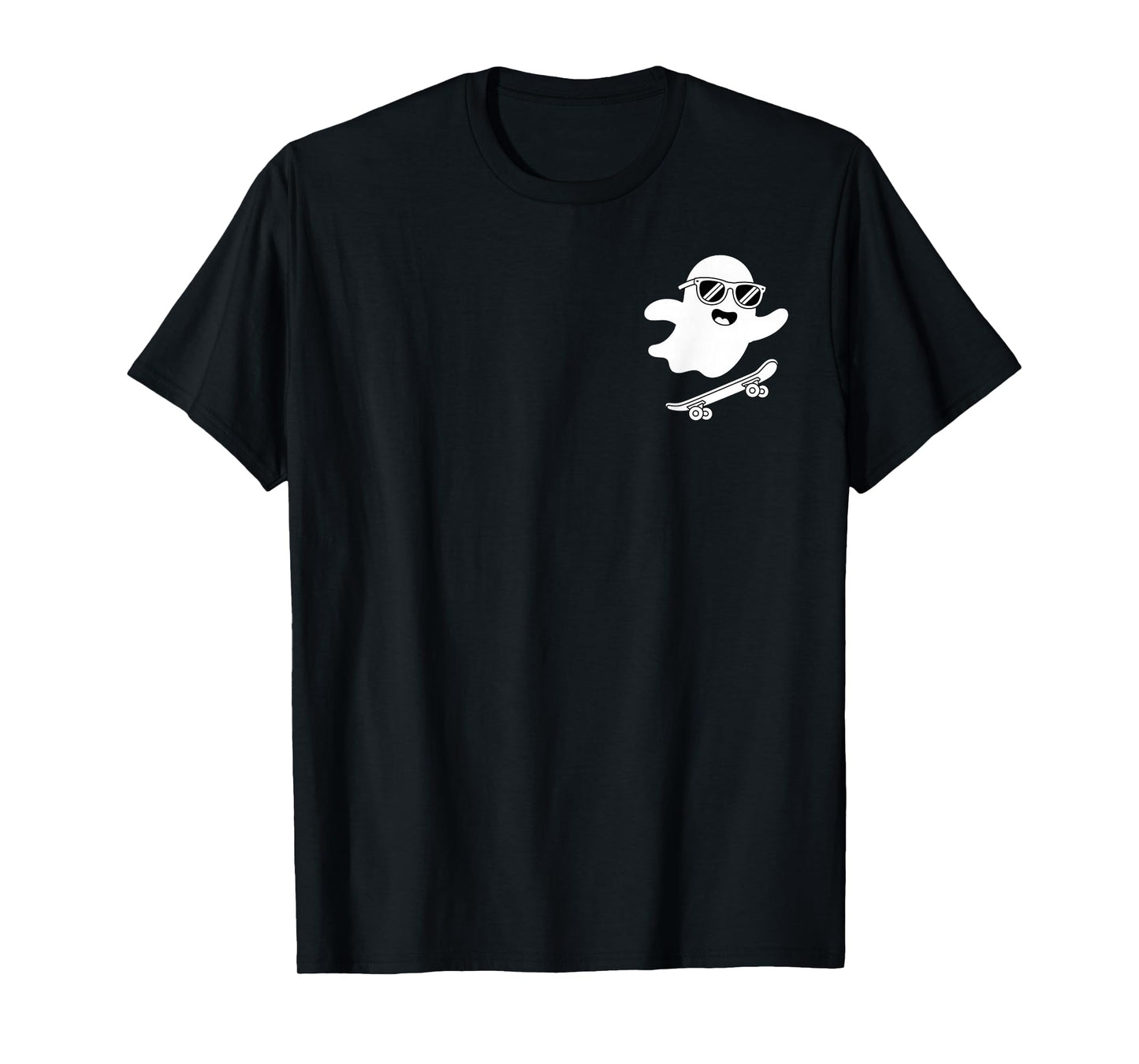 Funny Ghost On Skateboard Retro Halloween Costume Kids Boys T-Shirt