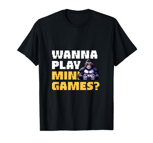 Wanna Play Mini Games? Retro Gorilla Gamer T-Shirt