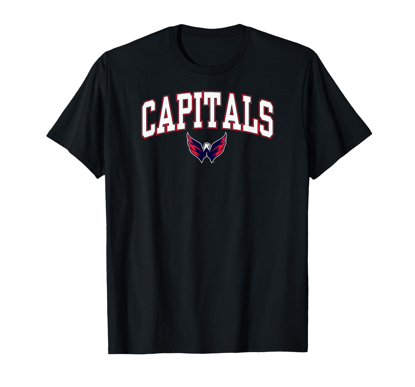 Washington Capitals Arch Over T-Shirt - Black, Small, Unisex-Adults, Short Sleeve, T-Shirt, NHL, Team Logo