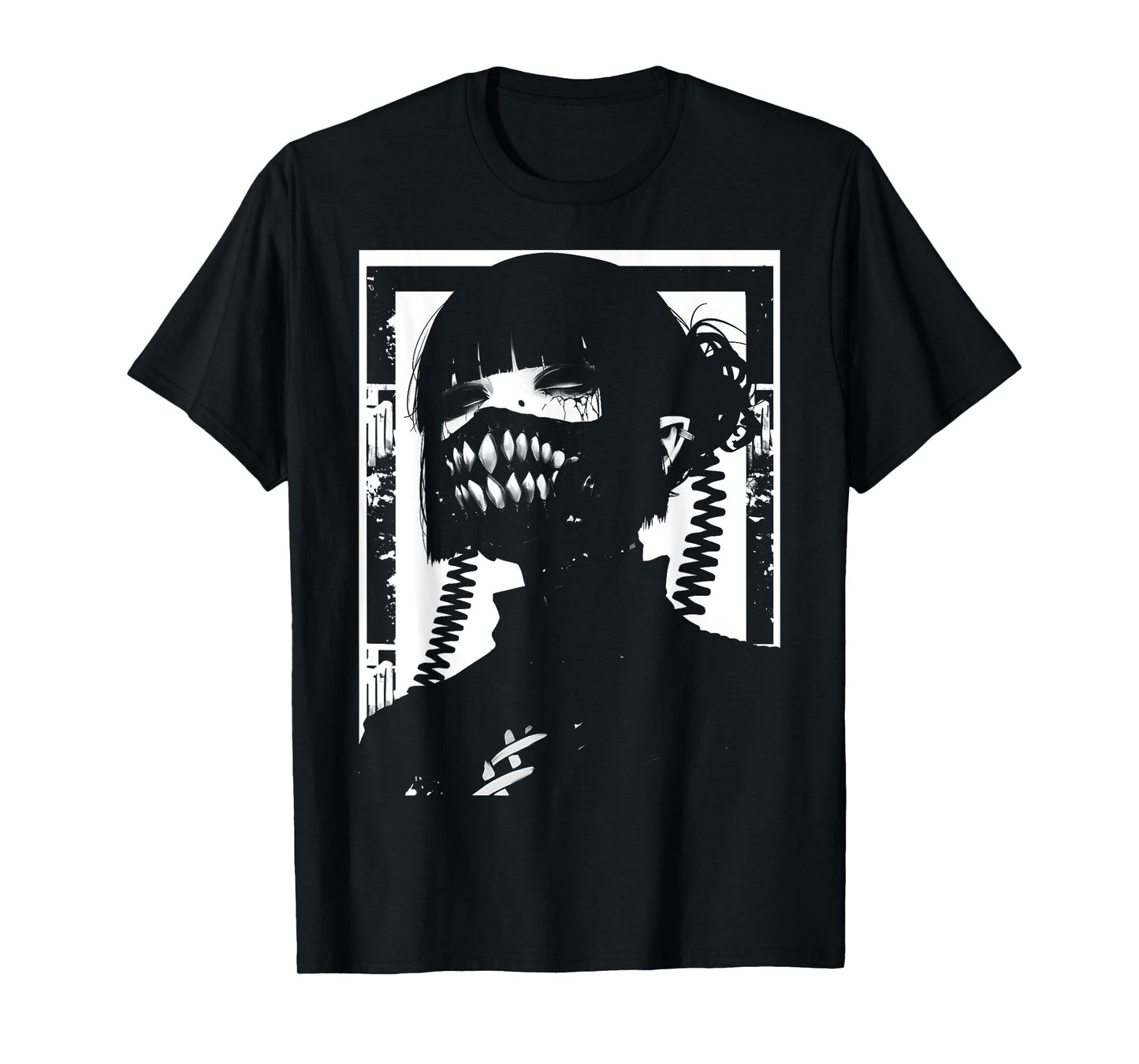 Horror Techwear Ghoul Girl Cybergoth Gothic Anime Manga T-Shirt
