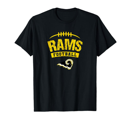 Southeast Polk Rams Logo Football Distressed HS T-Shirt