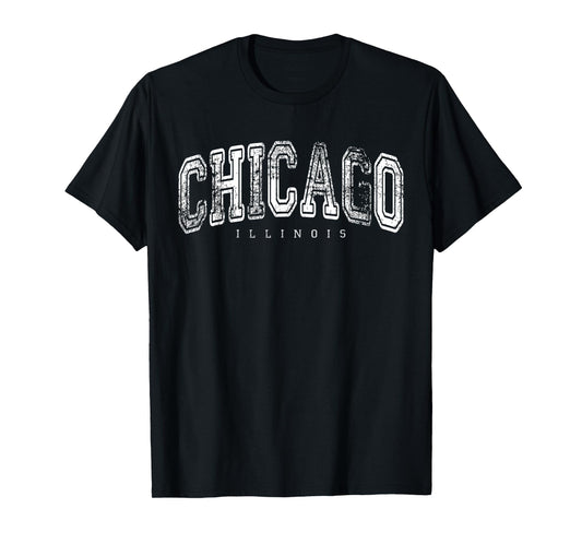Chicago Illinois Vintage Retro US City State Travel T-Shirt