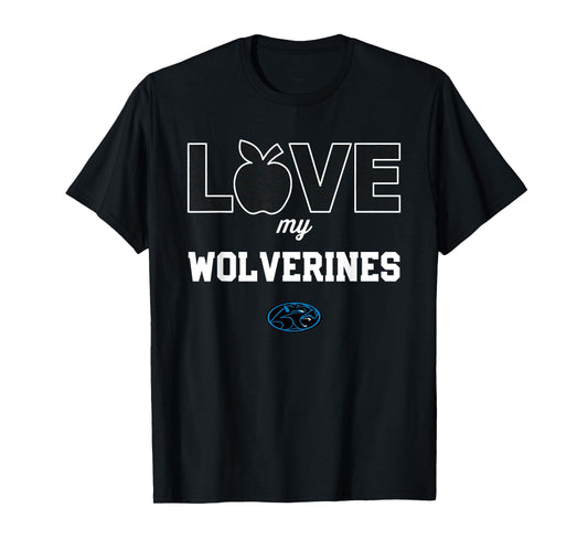 Woodland Hills Wolverines Logo Love My Team HS T-Shirt