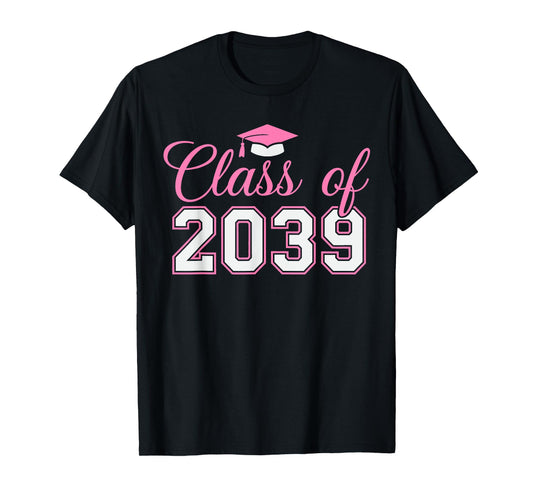Preschool Class of 2039 Grow With Me Graduation 2039 pink T-Shirt