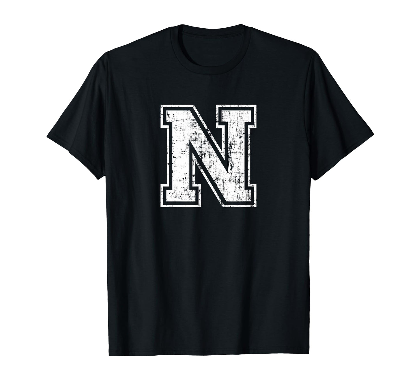 Letter N Uppercase Alphabet Initial School College Varsity T-Shirt
