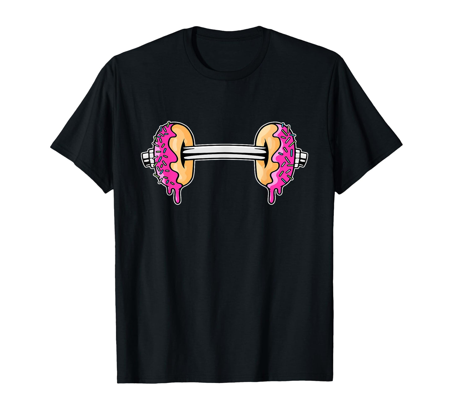 Dumbbells Donuts Day Funny Weightlifting Lover Gym Workout T-Shirt