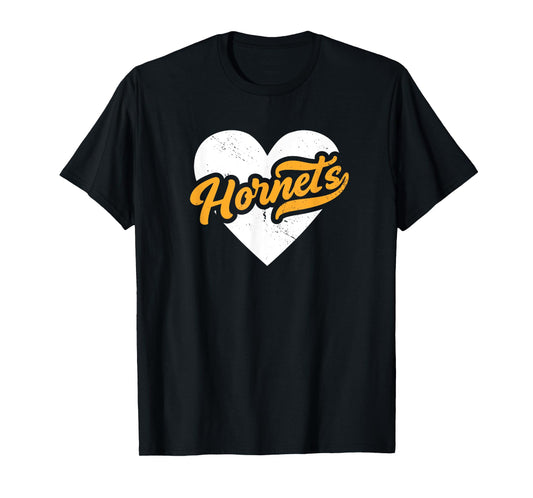 Vintage Hornets High School Go Hornets Pride Heart T-Shirt