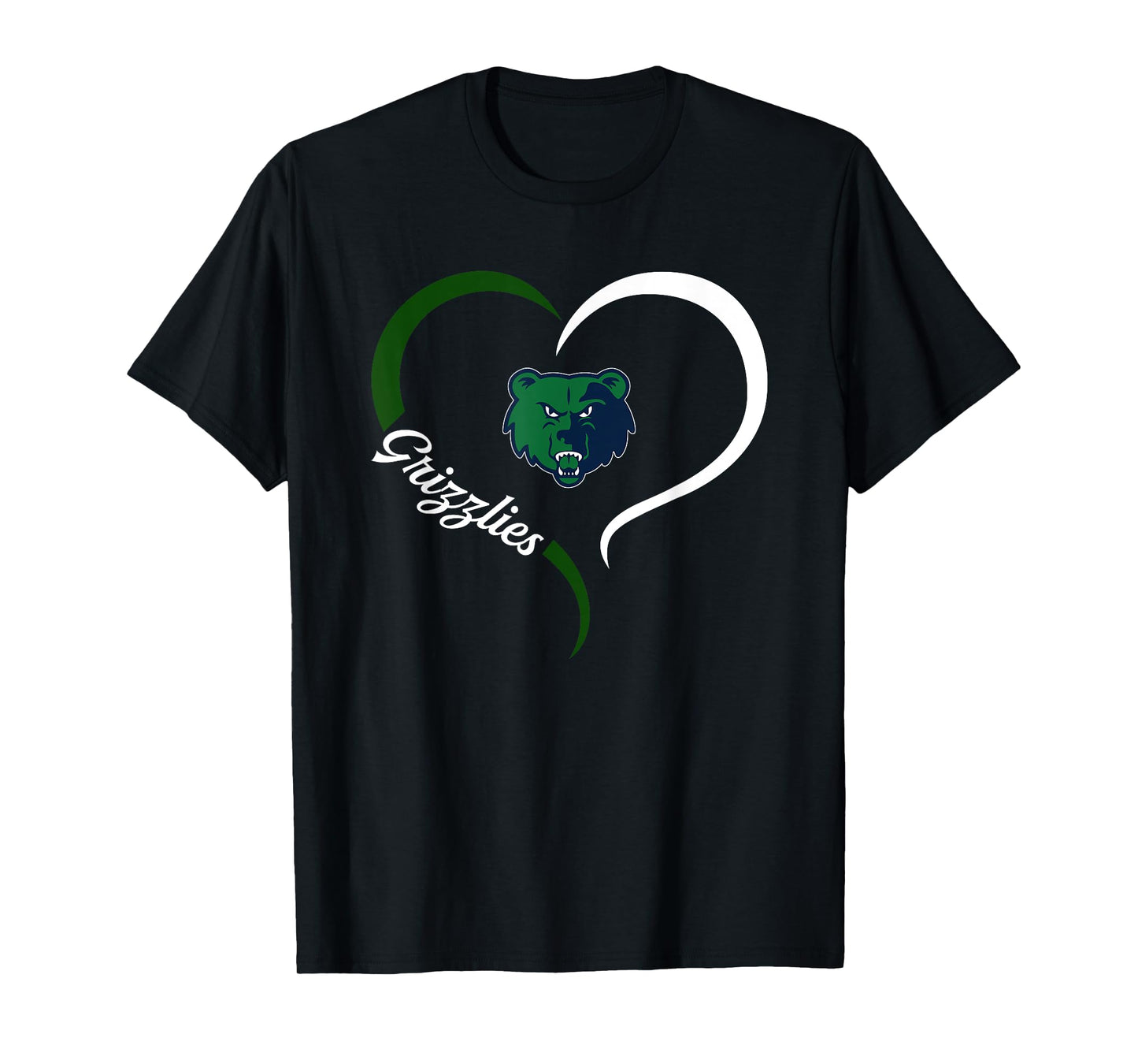 Creekview Grizzlies Logo Half Heart Slogan HS T-Shirt