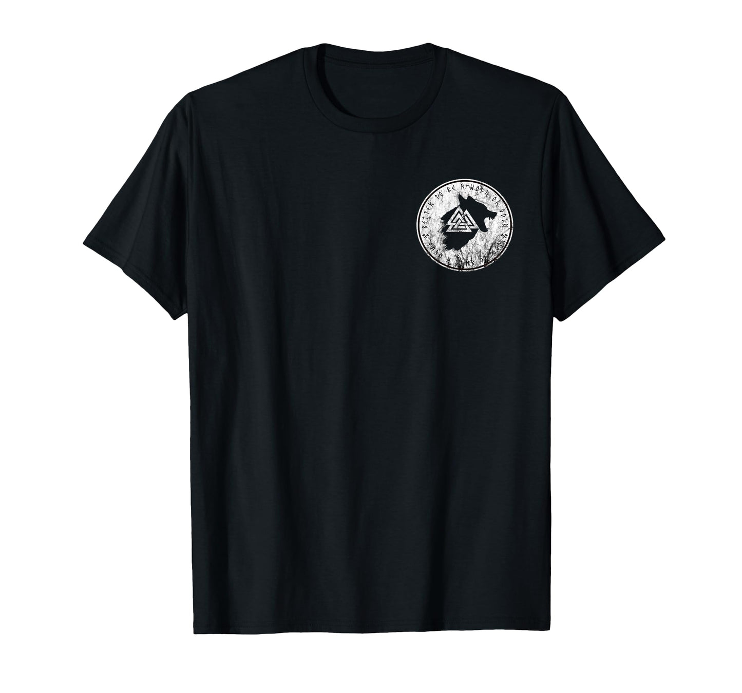 Viking Rune Compass Vegvisir Symbol Valhalla Fenrir Wolf T-Shirt