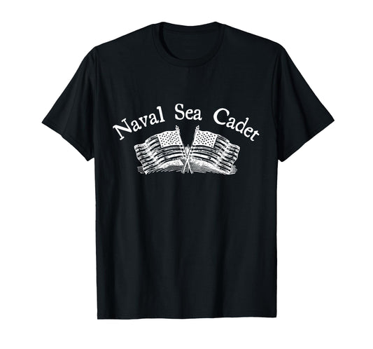 Naval Sea Cadet NSCC Minimal Art American Flag Vintage T-Shirt