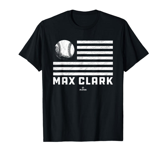 Flag Stripes Max Clark Prospect Baseball Fan Gear T-Shirt
