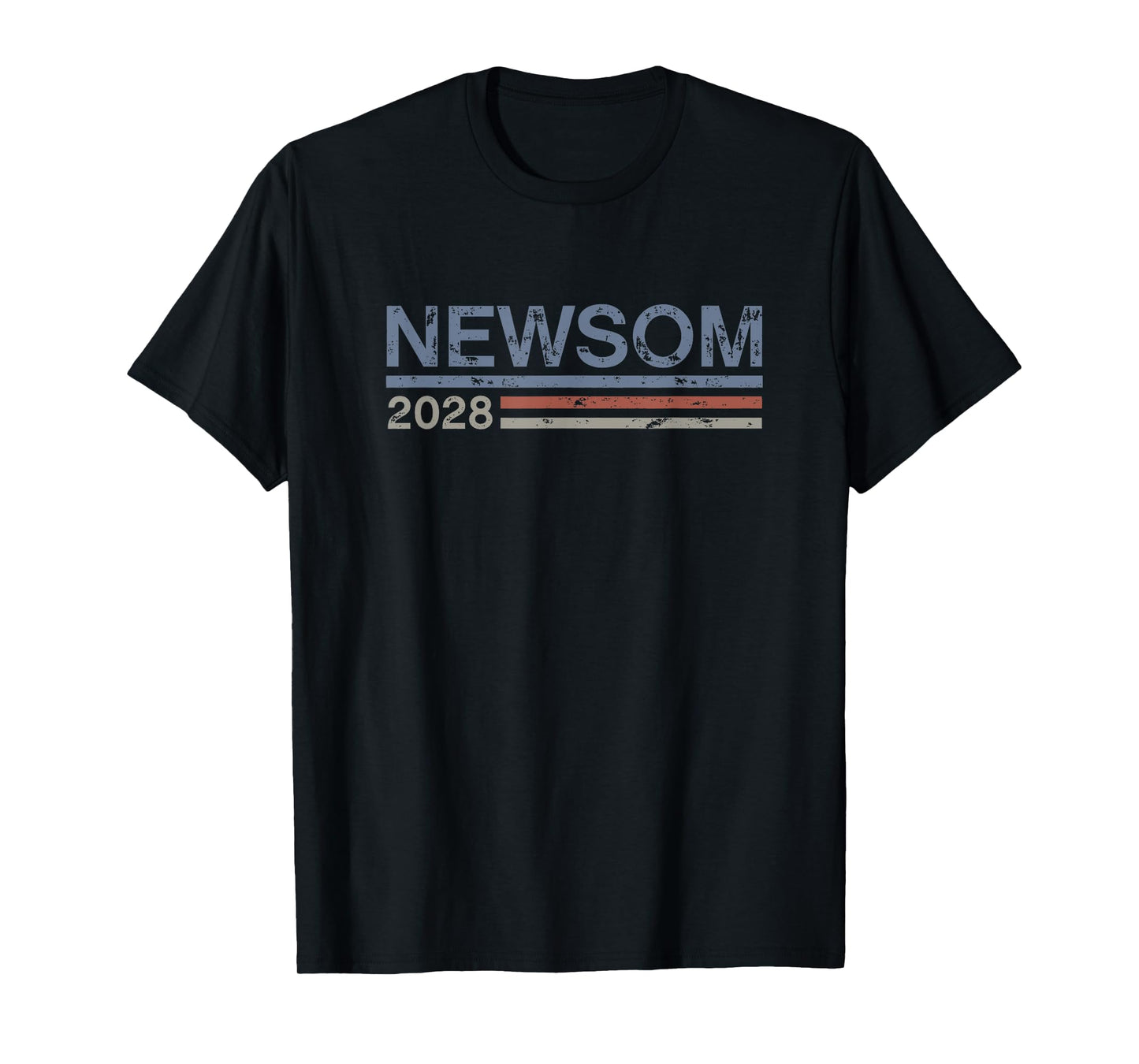Newsom 2028 Retro Grunge Stripes Vintage Gavin Newsom 2028 T-Shirt