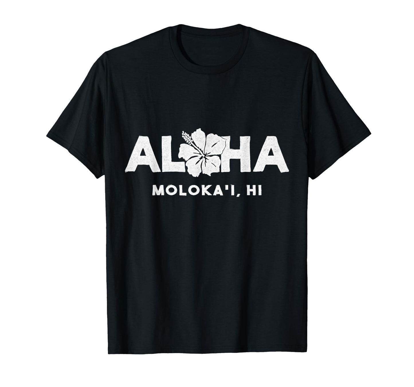 Aloha Moloka'i Hawaii Souvenir Vintage Hibiscus flower T-Shirt