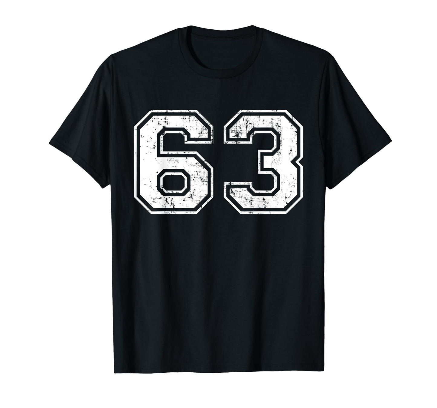 Number 63 Distressed Vintage Sixty Three Sport Team Practice T-Shirt