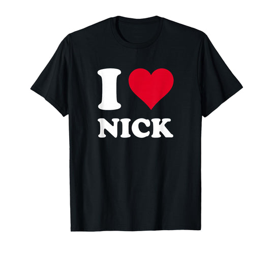 Red Heart I Love Nick T-Shirt