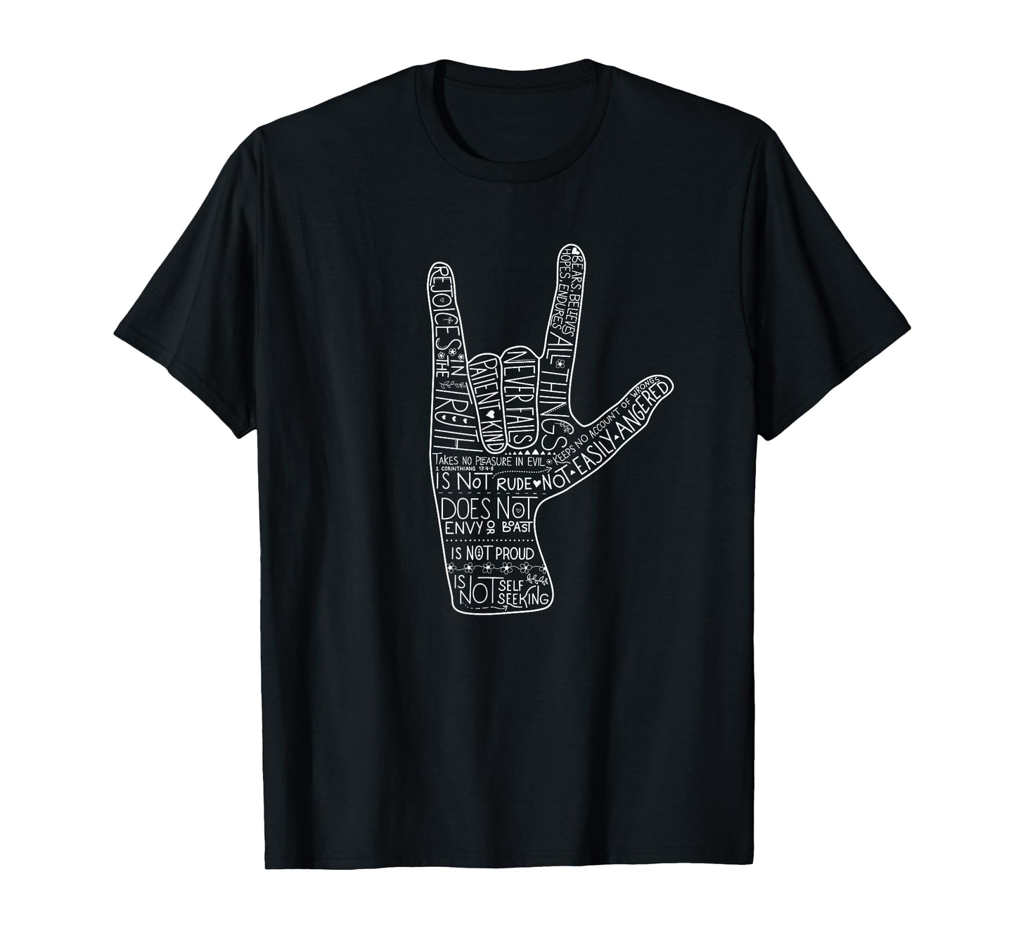 ASL I Love You Corinthians 13 Love Valentine Christian T-Shirt